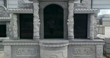 南阳 芝麻灰高档墓碑，土墓，可定制