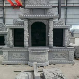 南阳 芝麻灰高档墓碑，土墓，可定制