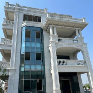 南阳 芝麻白花岗岩别墅外墙干挂效果展示