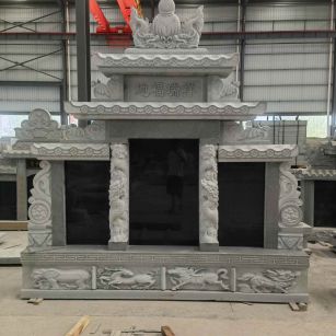 南阳 芝麻灰高档墓碑、土墓，一套也支持定做