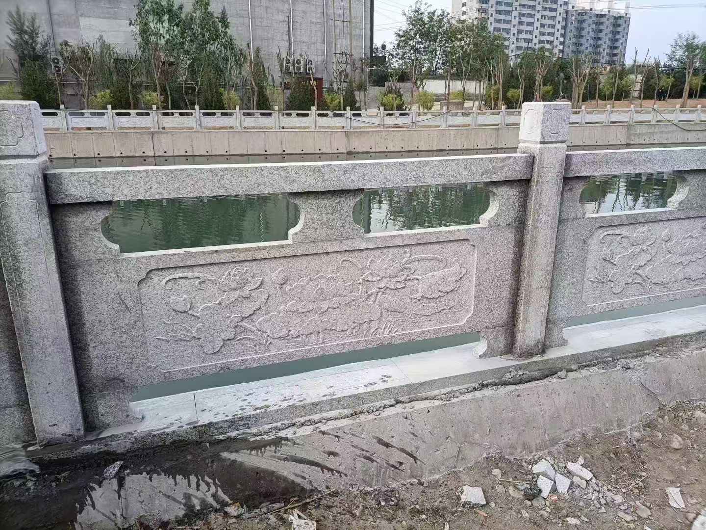 南阳 芙蓉白大花桥梁、河道，石材栏杆、围栏、护栏