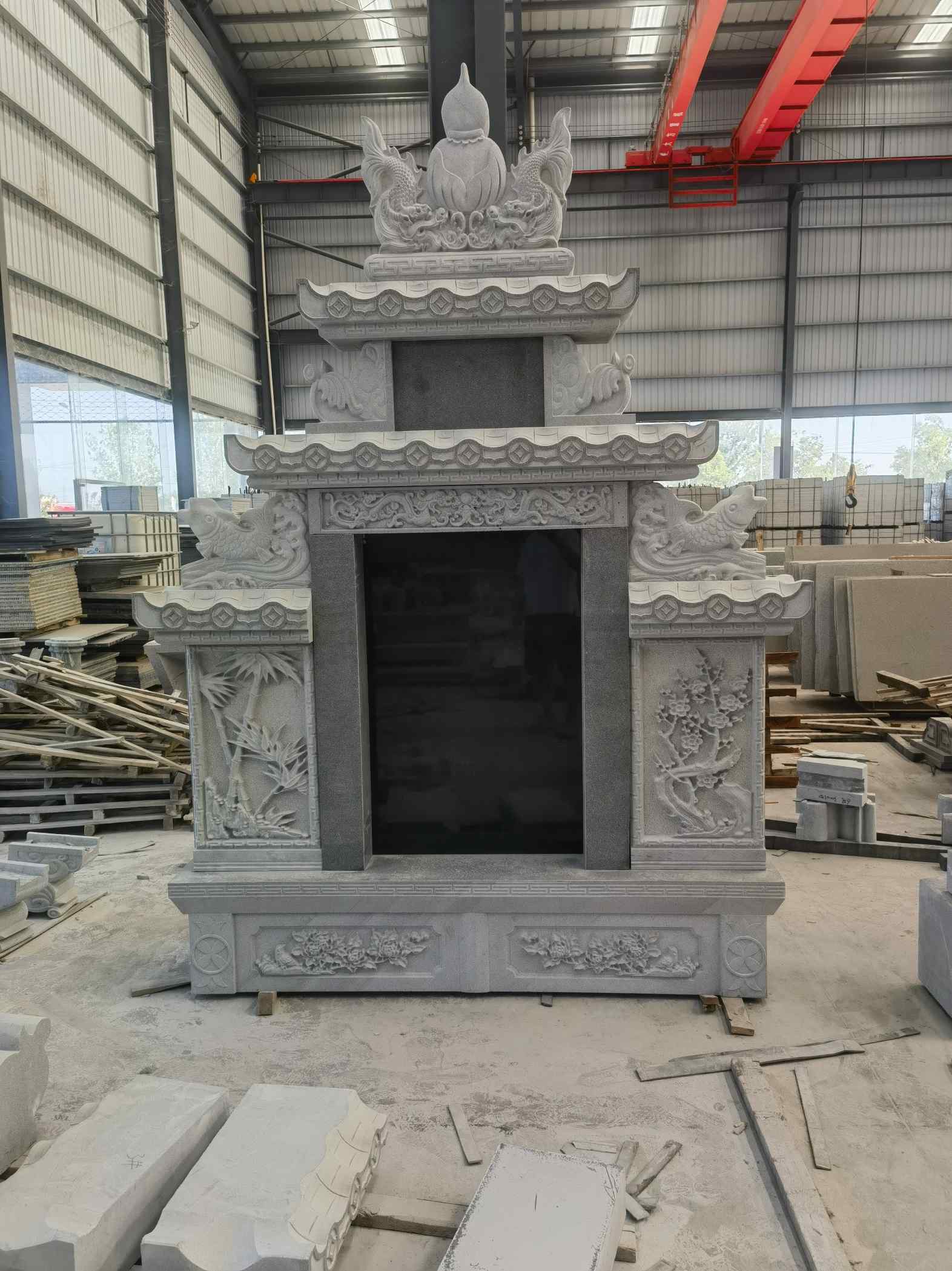 南阳 芝麻灰高档墓碑、土墓，一套也支持定做