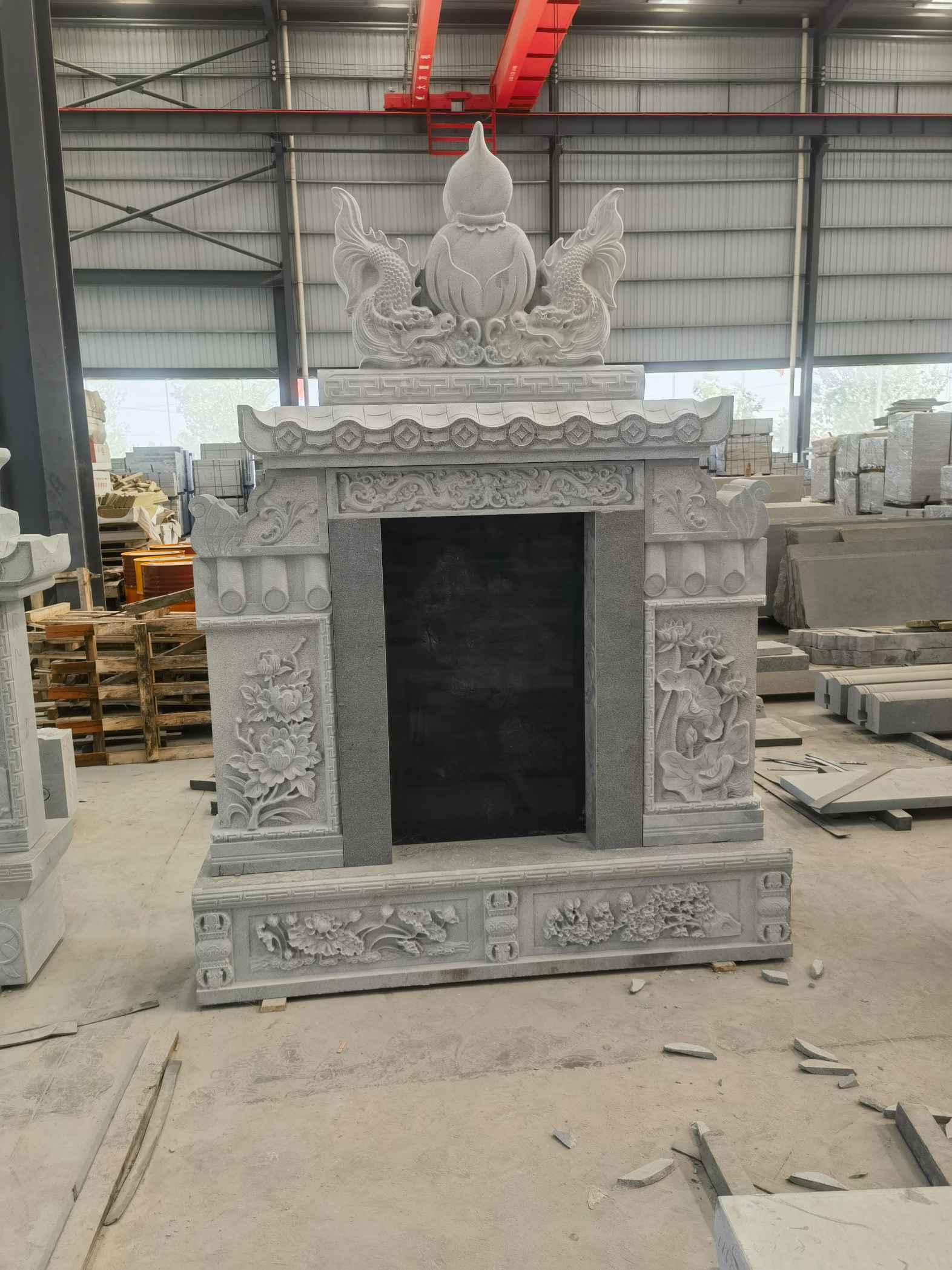 南阳 芝麻灰高档墓碑、土墓，一套也支持定做