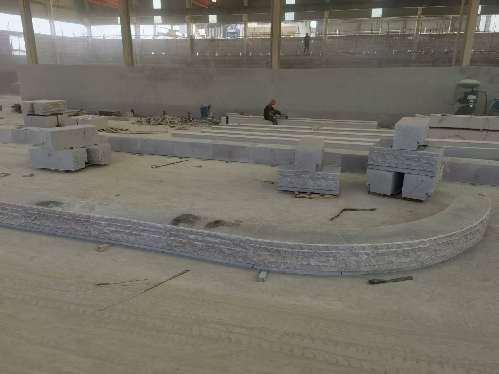 南阳 芝麻白整石坐凳（光面+自然面）