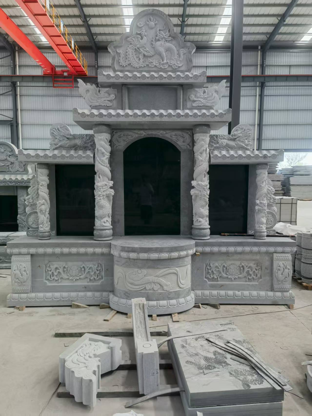 南阳 芝麻灰高档墓碑，土墓，可定制