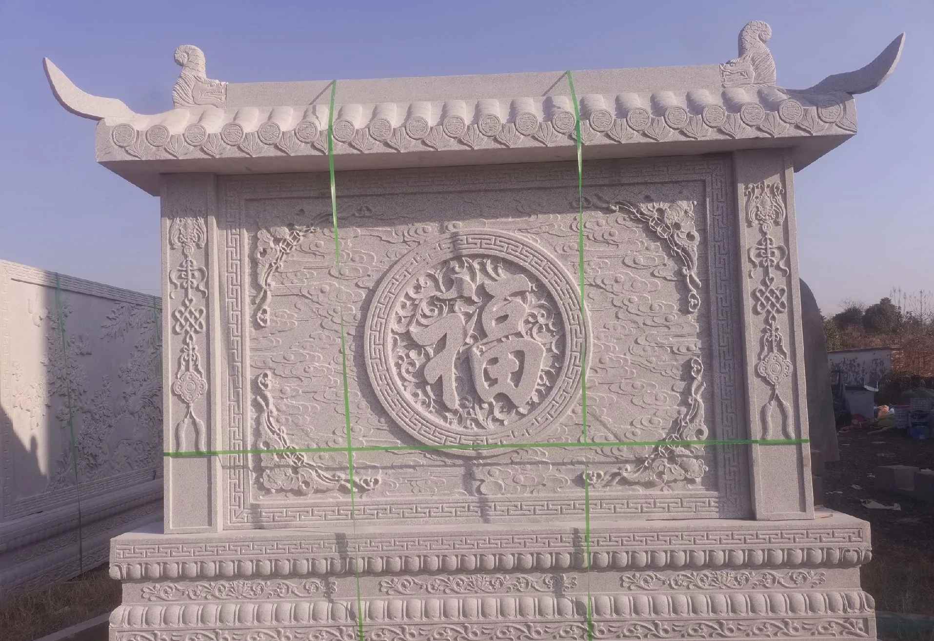 南阳 芝麻白花岗岩屏风，照壁，影壁